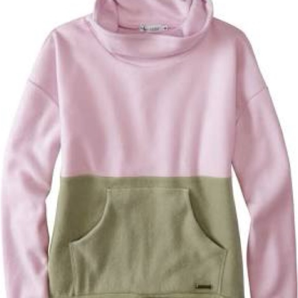 Carve Designs Rowayton Lavender and Olive Cowl Neck Hoodie Large